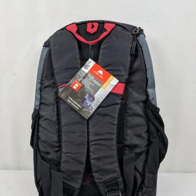Ozark Trails 24 Can Cooler Backpack, Black/Red/Grey - New