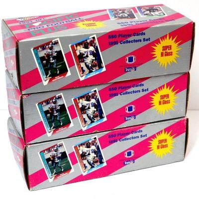 1991 NFL Pacific PRO Football Plus - Lot of 3 Factory Complete Boxes