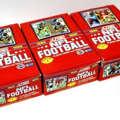 1990 SCORE NFL Football - Lot of 3 Factory Complete Boxes