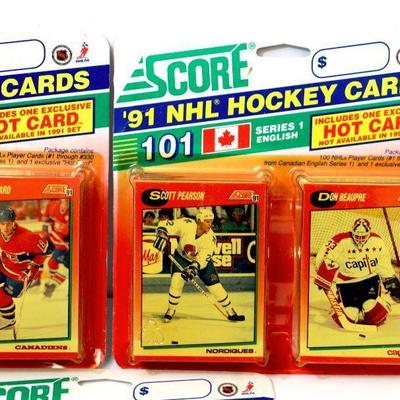 1991 Score NHL Hockey Cards Lot of 3 Packs - Factory Sealed Packs