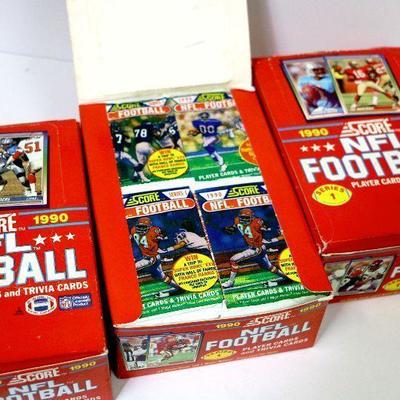 1990 SCORE NFL Football - Lot of 3 Factory Complete Boxes