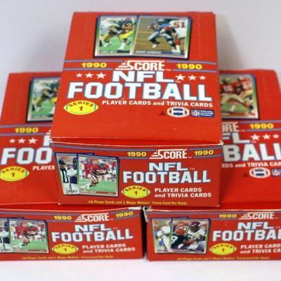 1990 SCORE NFL Football - Lot of 3 Factory Complete Boxes