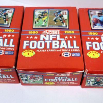 1990 SCORE NFL Football - Lot of 3 Factory Complete Boxes