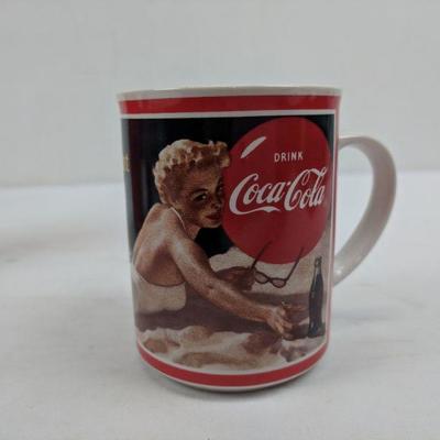 Coca-Cola Mug/2 Red Cups/Sign Holder/7 Tiny Cups 