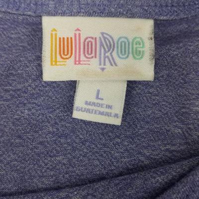 LuLaRoe Irma Shirt Women's Size Large, Runs Large. Light Purple