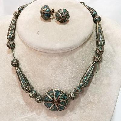 Vintage inlaid necklace