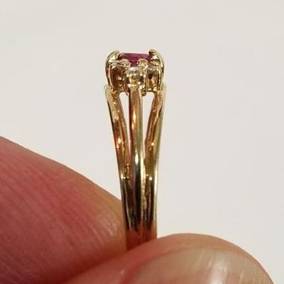 14k Ruby diamond ring inv# 14