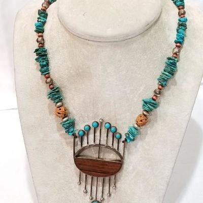 Vintage sterling turquoise necklace
