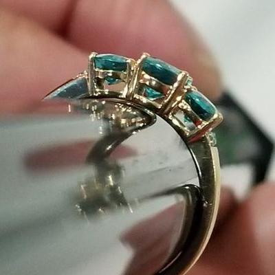 14k Blue Topaz diamond ring. Inv# 6
