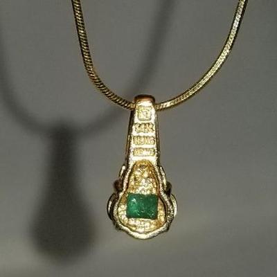 14k Emerald Diamond necklace inv#12