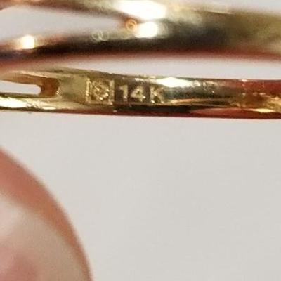 14k Fire Opal Diamond ring. Inv# 11