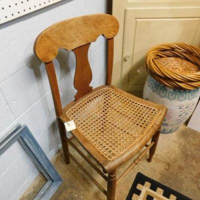 Mixed Wood Cane Bottom Chair