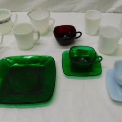 Set of Colorful Dishware