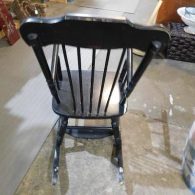Child's Antique Black Rocking Chair