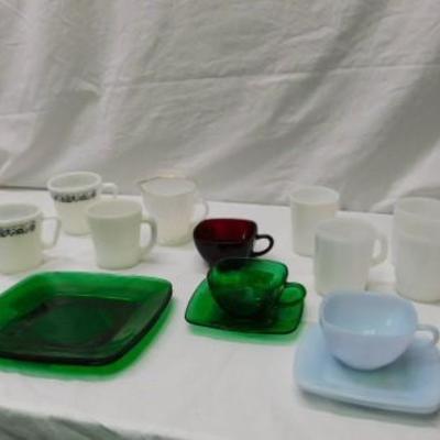 Set of Colorful Dishware
