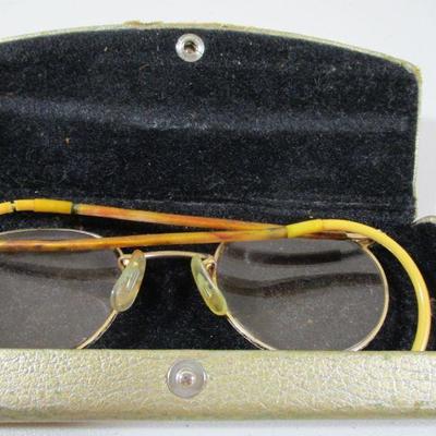 12kt GF Granny Glasses Vintage Marble cane Frames 