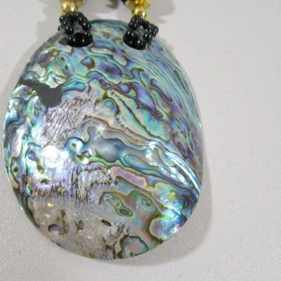 Vintage Mother of Pearl Costume Sea Shell Pendant Fashion Statement