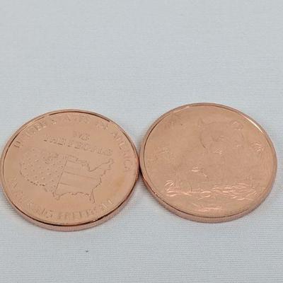2 Presston Mint 1oz.  .999 Pure Copper, 2 Pandas & United State of America - New