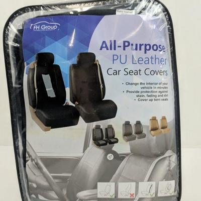 Black All-Purpose PU Leather Car Seat Covers - New