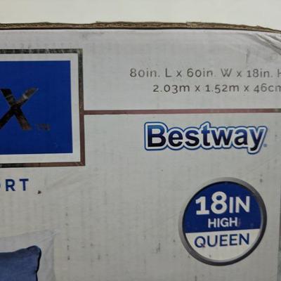 Sleep Lux Queen 18in High Air Bed, With Built-In Pump, One Storage Bag - New