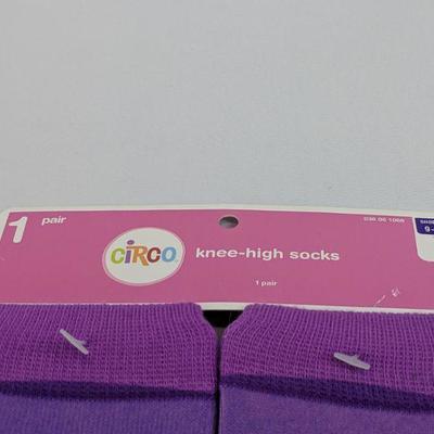 Girls Panda Knee-High Socks, Size 9-2 1/2 Shoe Size - New