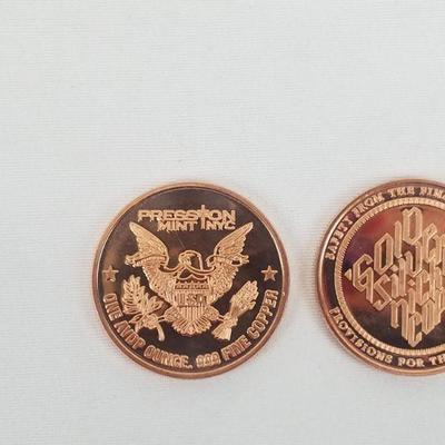 Presston Mint 2 Coins, 0.999 Fine Copper Each - Bears & Gates of Doom - New