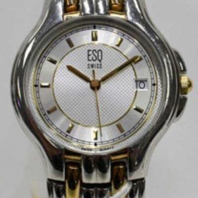 Two-Toned Quartz ESQ Swiss Movado Round Man's E5006 Stainless Steel Watch