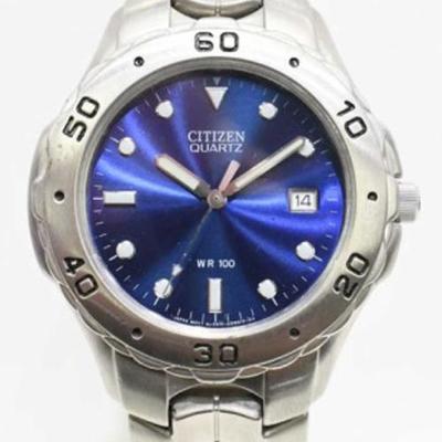 Citizen Men's WR-100 Sport Watch - Date on Dial. Stainless Steel 