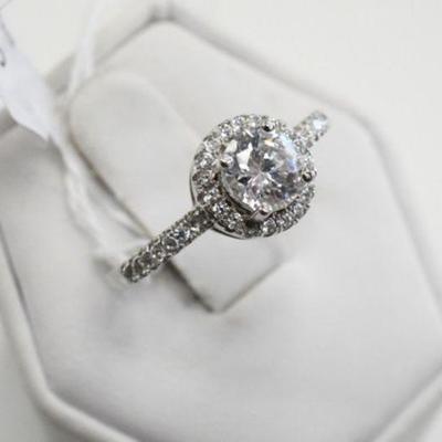 Sterling Silver & CZ Solitaire Ring - New