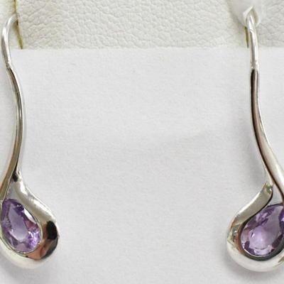 Sterling Silver & Amethyst Dangle Earrings