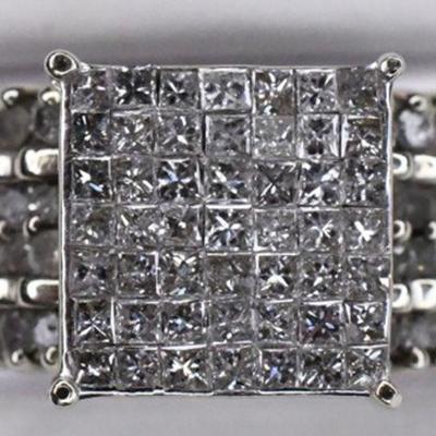 10K White Gold Natural Diamond Engagement Ring - 1.50 Carat