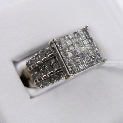 10K White Gold Natural Diamond Engagement Ring - 1.50 Carat
