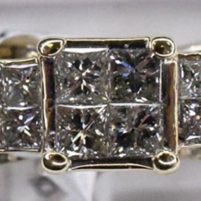 10K Yellow Gold & Genuine Natural Diamond Engagement Ring - 1.3ctw