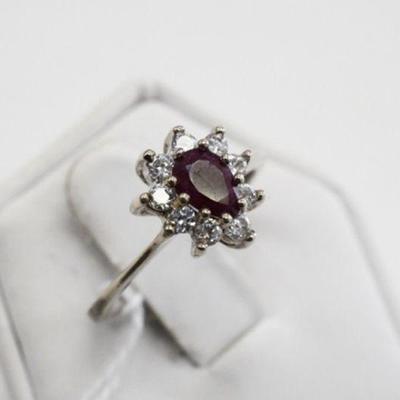 Sterling Silver & Ruby Ring - New