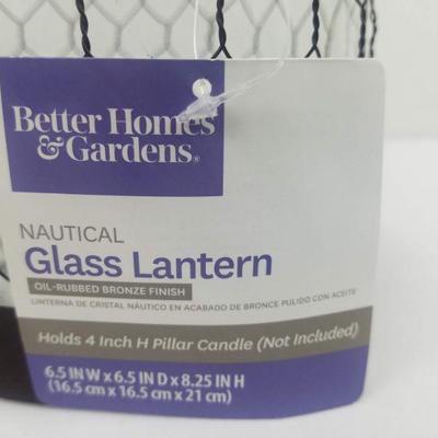 Nautical Glass Lantern by BH&G 6.5