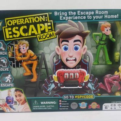 Game, Operation: Escape Room, Spy Code, Ages 6+, 2-6 Players - New