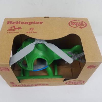 Green Toys Helicopter with 1 Pilot Bear - New