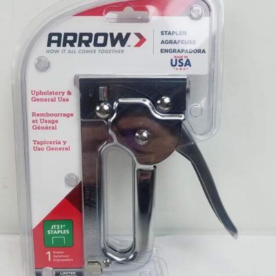 Arrow JT21CM Junior Light Duty Stapler Gun, Steel, Chrome - New