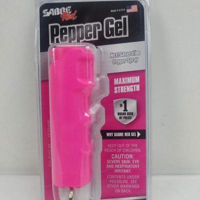 Sabre Red Pepper Gel Next-Generation Pepper Spray w/ Flip Top Design. Pink - New