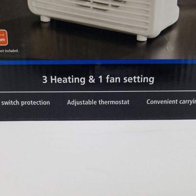 Mainstays Fan-Forced Heater. 3 Heating & 1 Fan Setting. White - New