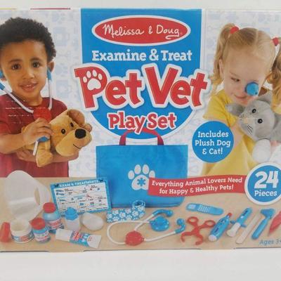 Neel & Emil: Examine & Treat Pet Vet 24 piece Playset by Melissa & Doug - New