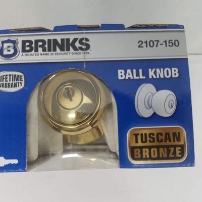 Brinks Keyed Entry Ball Knob Exterior Door Handle - New