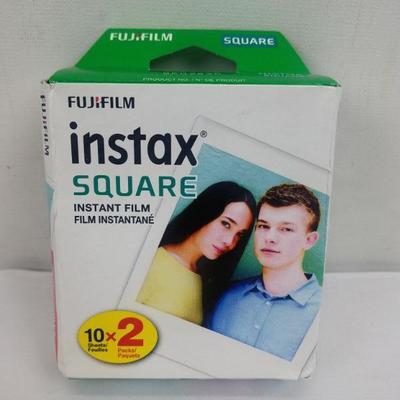 FujiFilm Instax Square Instant Film. 1 box/2 packs/20 sheets. Sealed - New