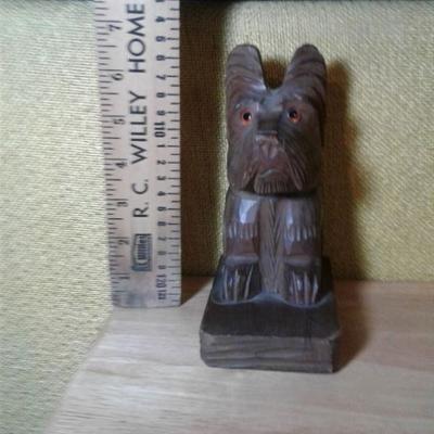 Vintage hand carved dog made in Japan
