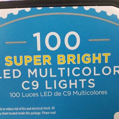 LED Multicolor C9 Super Bright Lights, qty 100 lights