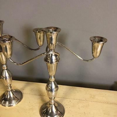 Weighted sterling Silver Candelabra Pair