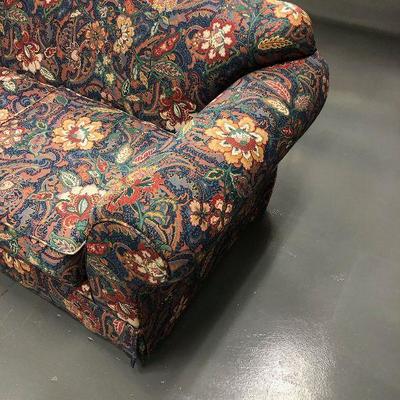 Navy Blue floral/paisley - loveseat