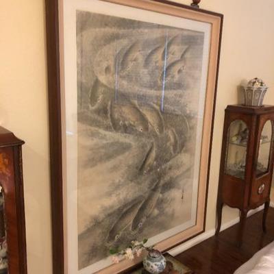 Antique Koi Painting - Korean, watercolor ink, hand painted