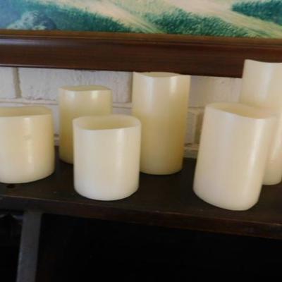 Set of 6 Flameless Battery Operated Candles Various Sizes