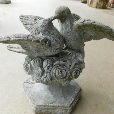Unit #1:  Kissing Doves Concrete Garden Statuette 14